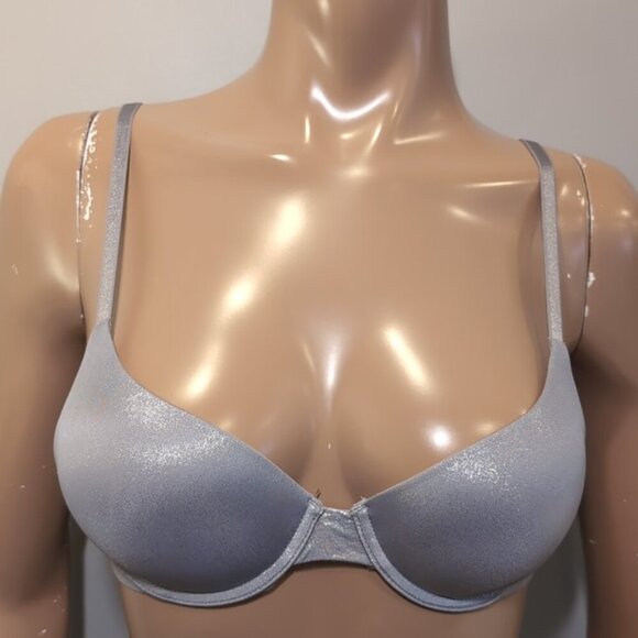 Victorias Secret Uplift Semi Demi Bra Push Up Underwire Glitter Convertible 32B - Picture 2 of 13